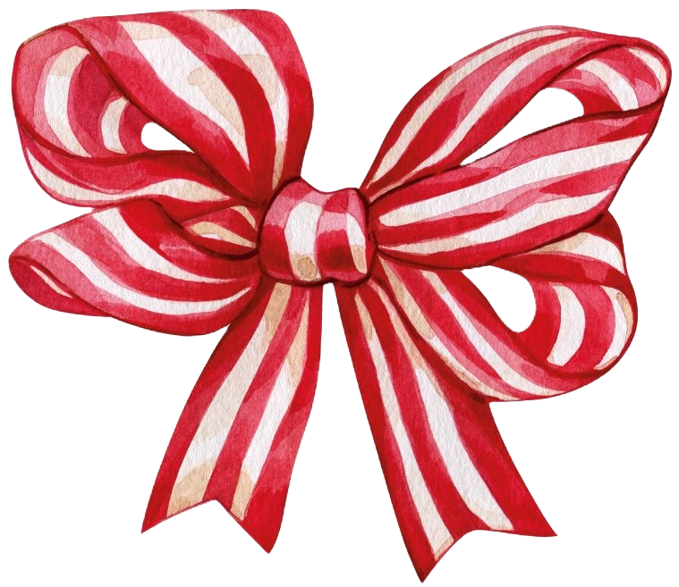 Red Striped Bow